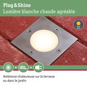 Spot encastré en acier inoxydable avec lumière blanc chaud pour terrasse et jardin