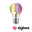 Filament 230 V Smart Home Zigbee 3.0 Ampoule LED E27 470lm 6,3W RGBW+ gradable Doré Ampoule LED colorée avec filament en spirale et base métallique, compatible avec système Zigbee.