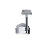 Spot LED moderne en chrome avec verre blanc pour un éclairage intérieur flexible dans le salon