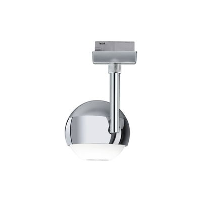 Spot LED moderne en chrome avec verre blanc pour un éclairage intérieur flexible dans le salon