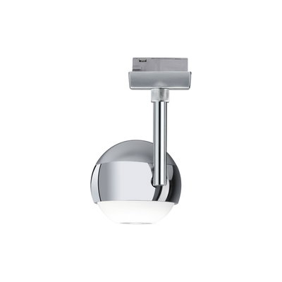 Modern chrome LED spotlight with white glass for flexible indoor lighting in living spaces
