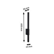 Schwarze Aluminium-Wandleuchte mit 600 mm Höhe und 45 mm Breite, modernes Design für Innenbeleuchtung