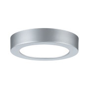 Runde LED-Deckenleuchte aus silbernem Aluminium mit weißem Diffusor für moderne Raumbeleuchtung