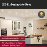 LED Einbauleuchte Nova mit warmweißem Licht in moderner Küche für optimale Ausleuchtung