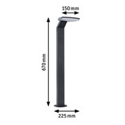 Schwarze LED-Außenleuchte aus Metall mit Maßen 670x225x150 mm für Gartenbeleuchtung