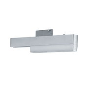 Moderne LED-væglampe i sølvfarvet aluminium med slankt design til indendørs belysning
