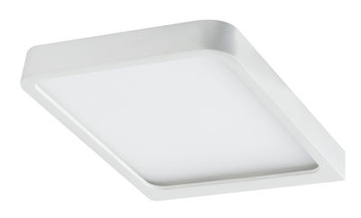 Square white LED ceiling light made of plastic for modern room lighting