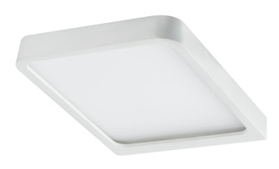 Square white LED ceiling light made of plastic for modern room lighting