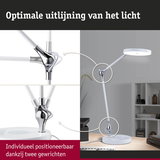 Witte LED-bureaulamp met twee verstelbare gewrichten voor optimale lichtuitlijning en flexibiliteit