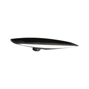 Black solar light with flat design and integrated LED for outdoor garden lighting