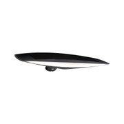 Black solar light with flat design and integrated LED for outdoor garden lighting