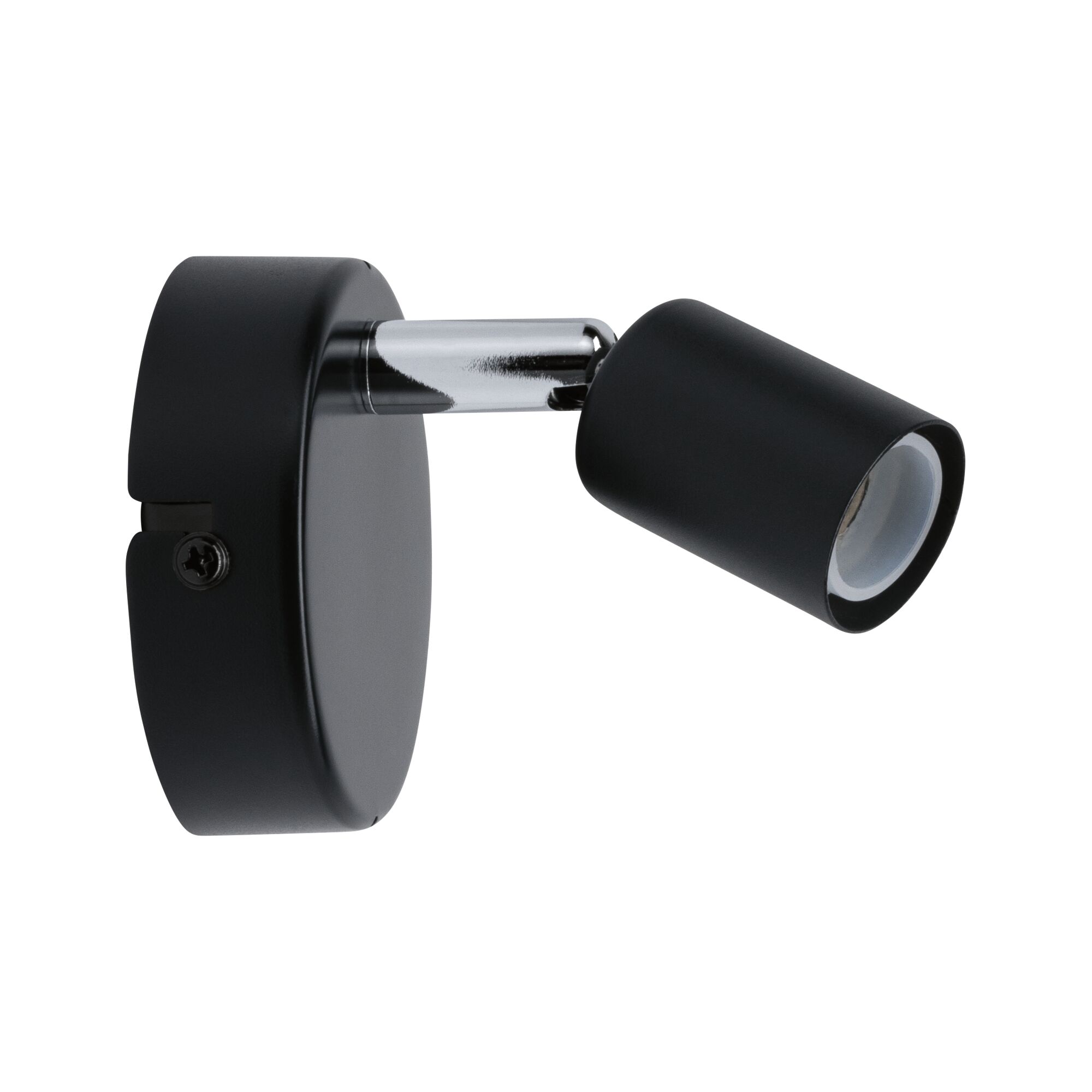 Sort metal LED-væglampe med justerbart hoved til målrettet indendørsbelysning og moderne design