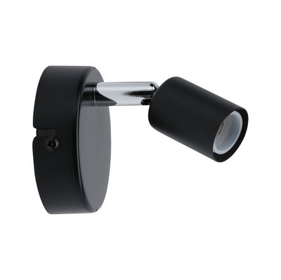 Sort metal LED-væglampe med justerbart hoved til målrettet indendørsbelysning og moderne design