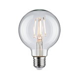 Klassische LED-Glühbirne mit transparentem Glas und E27-Fassung für energiesparende Beleuchtung
