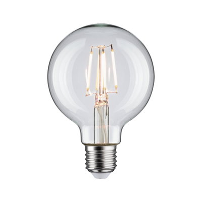 Klassische LED-Glühbirne mit transparentem Glas und E27-Fassung für energiesparende Beleuchtung
