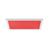 Plafonnier LED rectangulaire avec cadre blanc et panneau rouge pour éclairage intérieur moderne