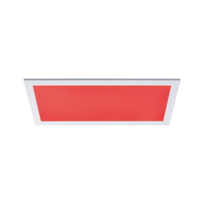 Plafonnier LED rectangulaire avec cadre blanc et panneau rouge pour éclairage intérieur moderne
