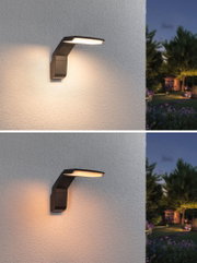 Moderne schwarze LED-Wandleuchte aus Metall mit warmweißem Licht für Außenbereiche und Gartenbeleuchtung