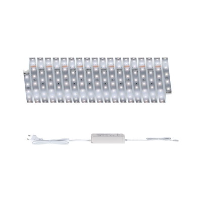 Flexible white LED strip light with power supply for modern indoor lighting and decoration