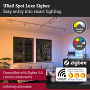 URail Spot Luxe Zigbee silver track lighting with dimmable LED spots for smart home control