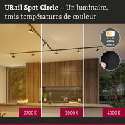 Luminaire URail Spot Circle avec trois températures de couleur réglables 2700K, 3000K, 4000K pour cuisine