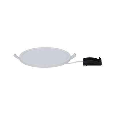 Round white LED recessed panel with black connector box, energy-saving ceiling light