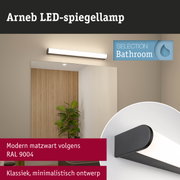 Arneb LED-spiegellamp in matzwart met klassiek minimalistisch ontwerp voor badkamerverlichting