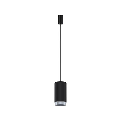 Zwarte metalen LED-hanglamp met cilindrisch ontwerp voor moderne binnenverlichting