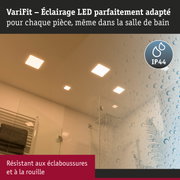 Éclairage LED VariFit blanc avec indice IP44 pour salle de bain, résistant aux éclaboussures et à la rouille