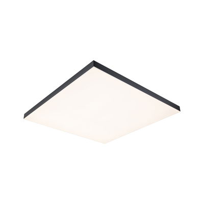 Plafonnier LED carré avec cadre noir et diffuseur blanc pour un éclairage moderne