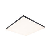 Square LED ceiling light with black aluminium frame and white diffuser for modern room lighting