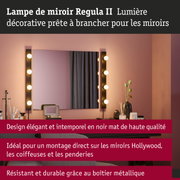 Kit Éclairage de miroir Regula II ampoules incluses 4-flammes E14 2700K 4x250lm 230V 4x2,5W gradable Noir/Calotte réflectrice en noir mat
