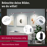 LED-Bildbeleuchtung mit weißem Gehäuse, flexiblen Kabeln und Fernbedienung für Wanddekorationen