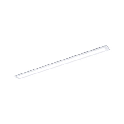 Slim white LED ceiling light made of plastic for modern indoor lighting