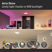 Round Atria Shine ceiling light with RGB backlight and tunable white light for living spaces