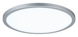 Runde LED-Deckenleuchte mit silbernem Aluminiumrahmen und weißem Diffusor für moderne Beleuchtung