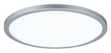 Round LED ceiling light with silver aluminum frame and white diffuser for modern lighting