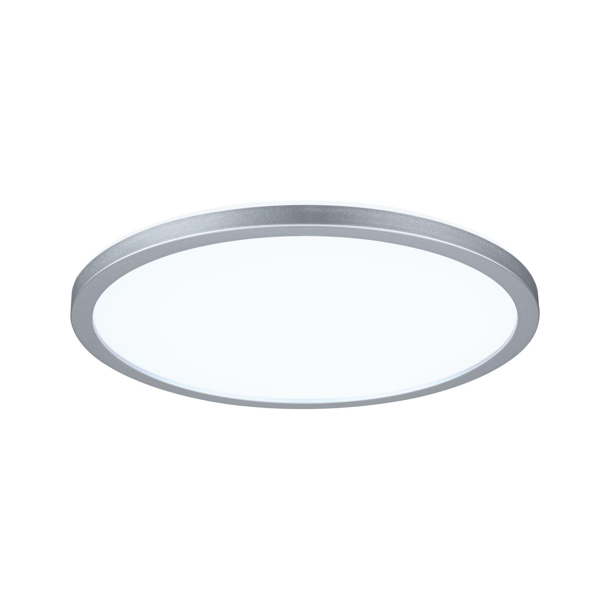 Rundes LED-Deckenlicht mit silbernem Aluminiumrahmen und weißem Diffusor für moderne Raumbeleuchtung