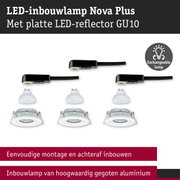 LED-inbouwlamp Nova Plus met platte LED-reflector GU10 van wit aluminium voor eenvoudige montage