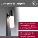 Applique murale extérieure noire en métal avec verre blanc, éclairage LED moderne pour extérieur