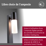 Applique murale extérieure noire en métal avec verre blanc, éclairage LED moderne pour extérieur