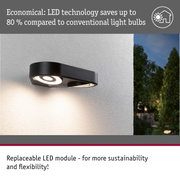 Black LED outdoor wall light with replaceable module for energy-saving and flexible lighting