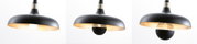 Modern black metal pendant light with gold interior and dimmable LED bulb for stylish lighting