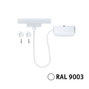 White LED accessory with cable and screws in RAL 9003 for flexible lighting solutions.