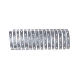 Bande LED flexible argentée avec lumières blanches pour éclairage moderne et décoration.