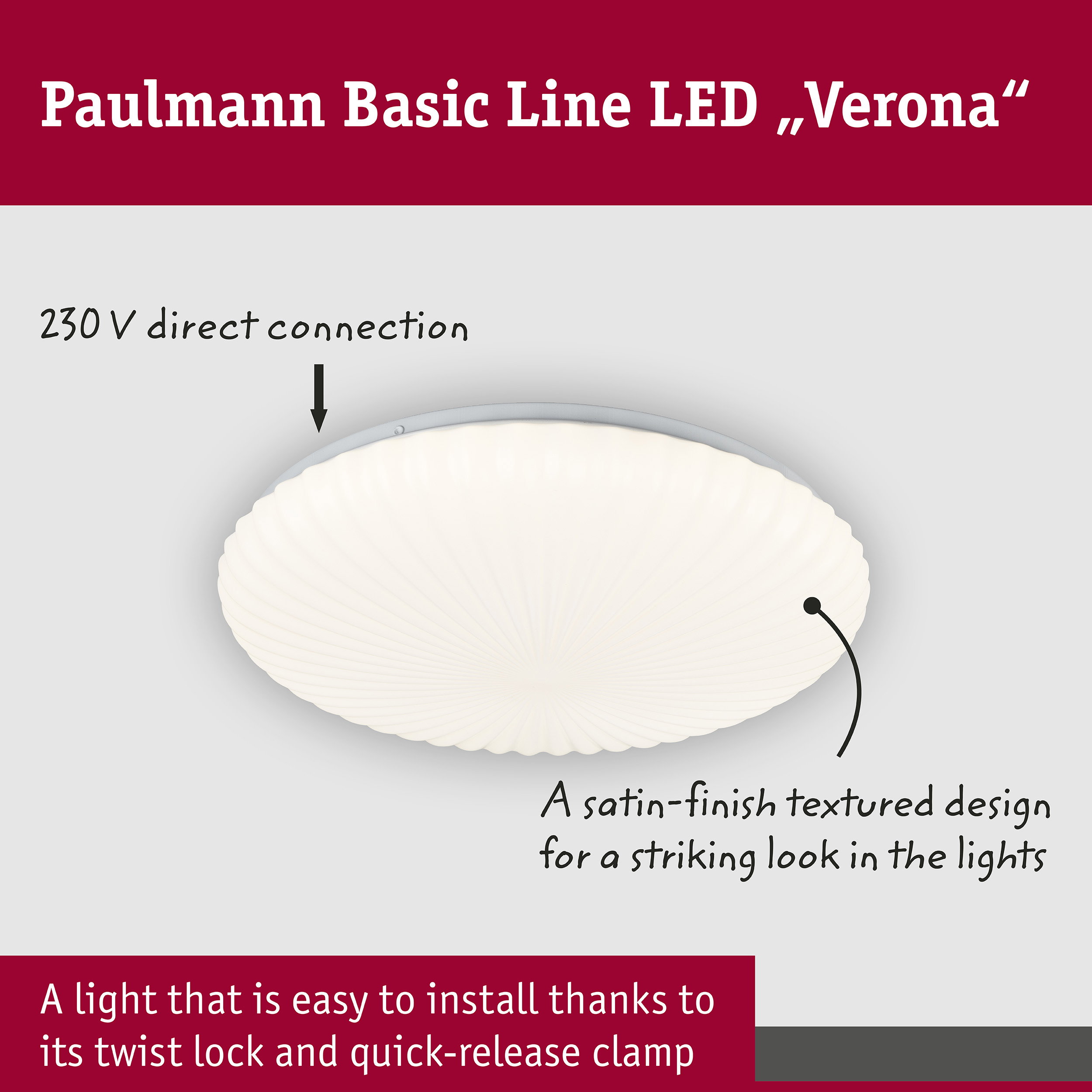 LED Ceiling light Verona White Select 375mm 230V 21,2W White