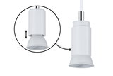 Hvid metal LED-pendel med justerbart hoved til alsidig belysning