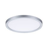 Plafonnier LED rond avec cadre en aluminium argenté et diffuseur blanc pour éclairage moderne