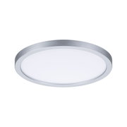 Rundes LED-Deckenlicht mit silbernem Aluminiumrahmen und weißem Diffusor für moderne Raumbeleuchtung