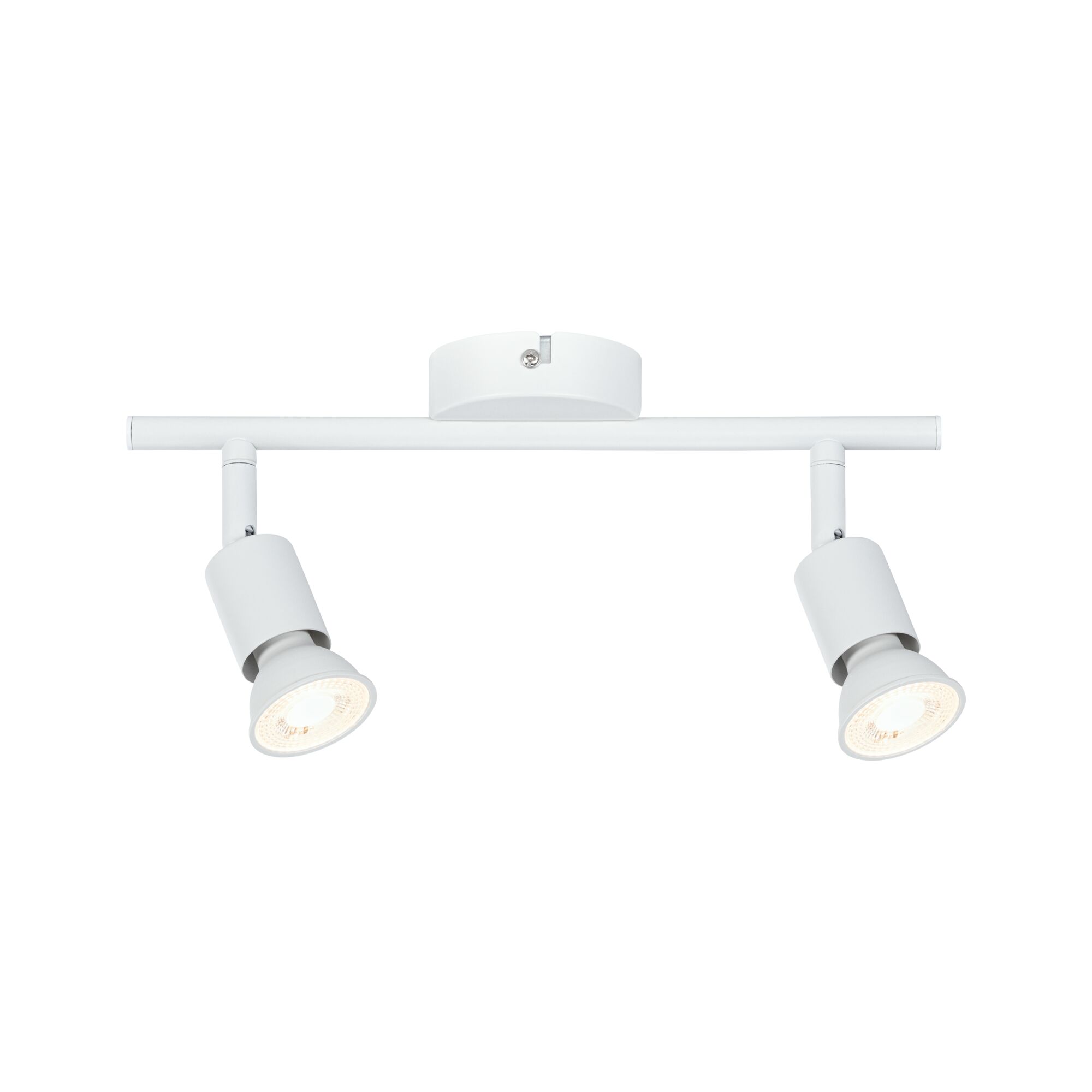 Moderne hvid LED-loftspot med to justerbare metal lamper til fokuseret belysning